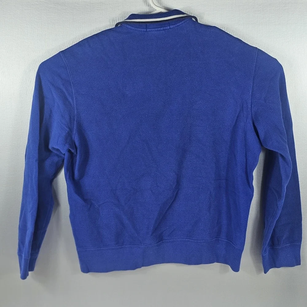 Vintage Polo Ralph Lauren Mens Medium 1/4 Zip Pullover Sweater Blue Pocket